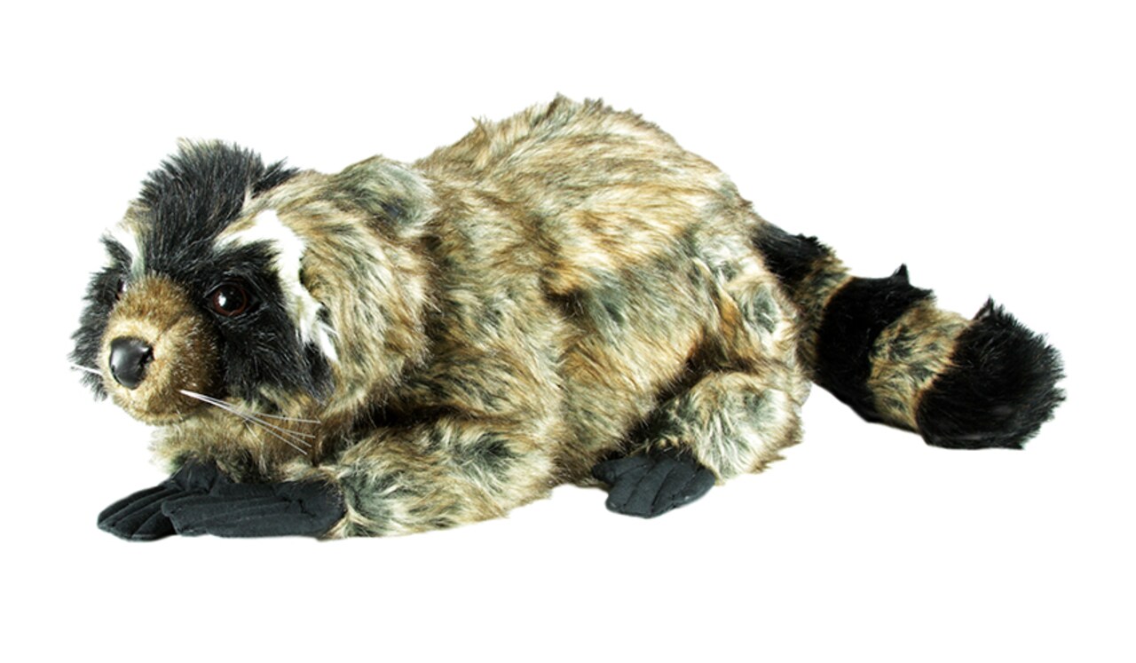 The Hen House 26" Black and Brown Realistic Raccoon Stuffed Animal Hug